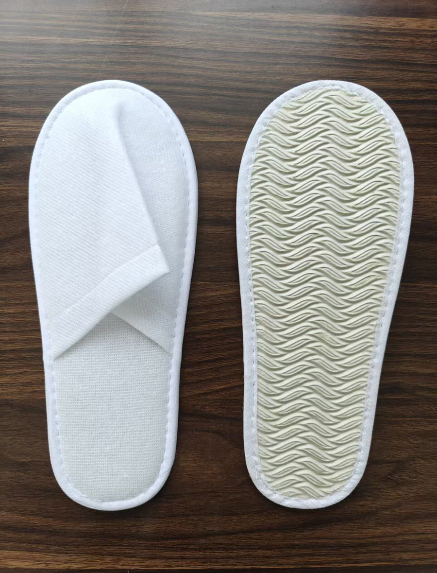 White Open-Toe Slippers